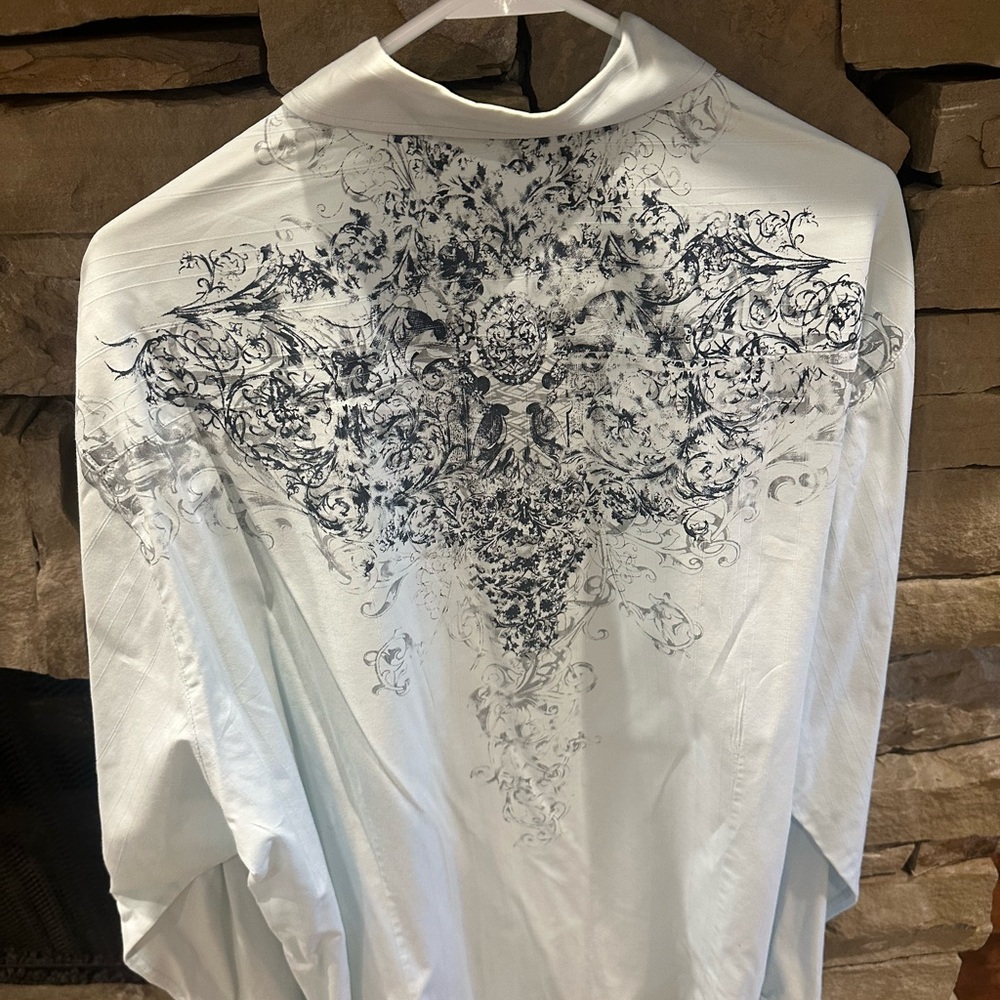 7 Diamonds Light Gray Button-Up Shirt